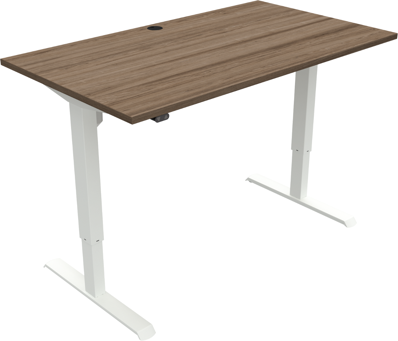 Hæve-/sænkebord ZenNord AdaptDesk to-bens firkantet 140x80 cm H68-118 cm valnød/hvid