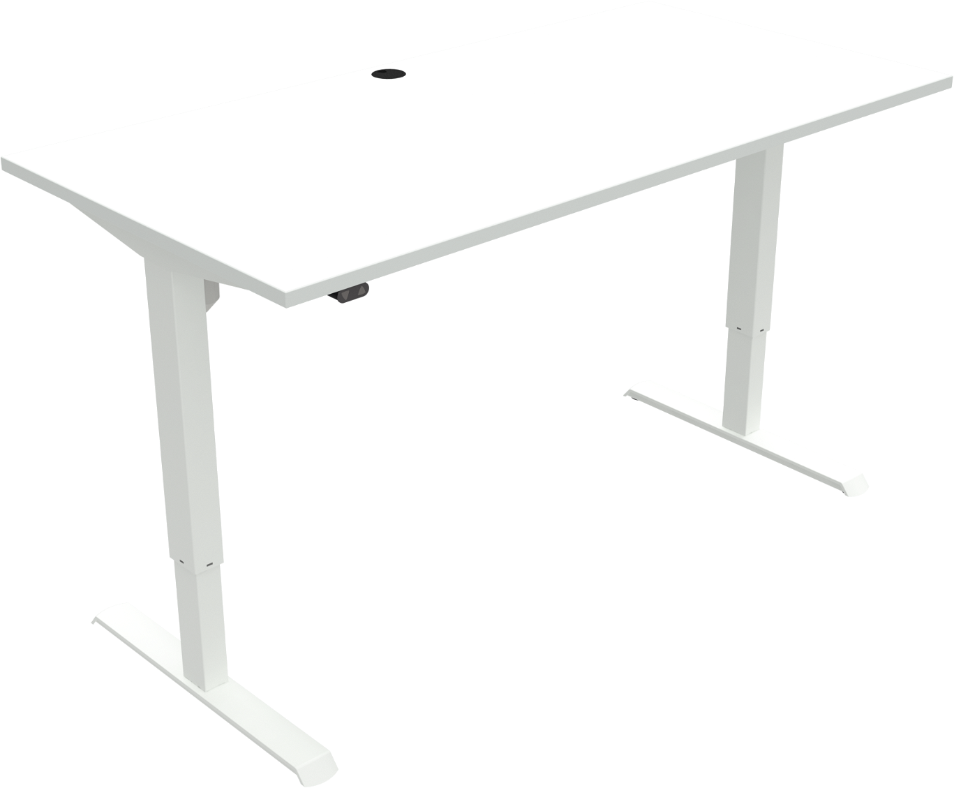 To-bens hæve-/sænkebord skrivebord ZenNord AdaptDesk firkantet hvid 160x80 cm