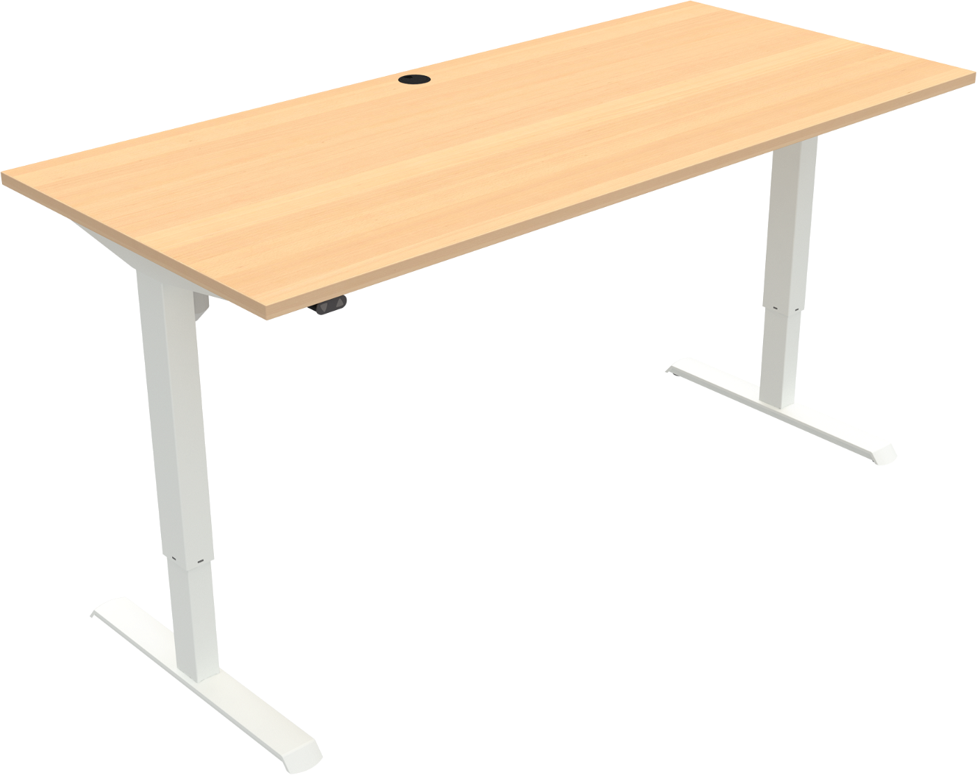 Hæve-sænkebord ZenNord AdaptDesk to-bens firkantet 180Ã80 cm natur/hvid ergonomisk justerbart