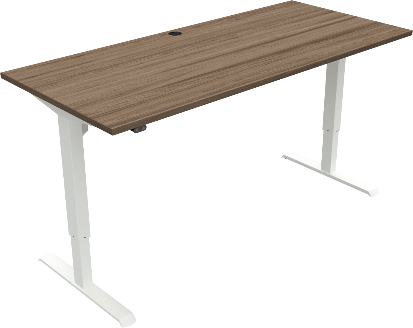 To-bens hæve-sænkebord ZenNord AdaptDesk 180x80 cm valnød/hvid