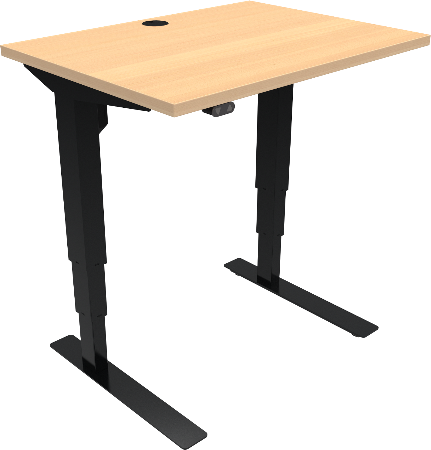 To-bens hæve-/sænkebord skrivebord ZenNord VersaStand natur/sort H57-122 x 60 x 80 cm