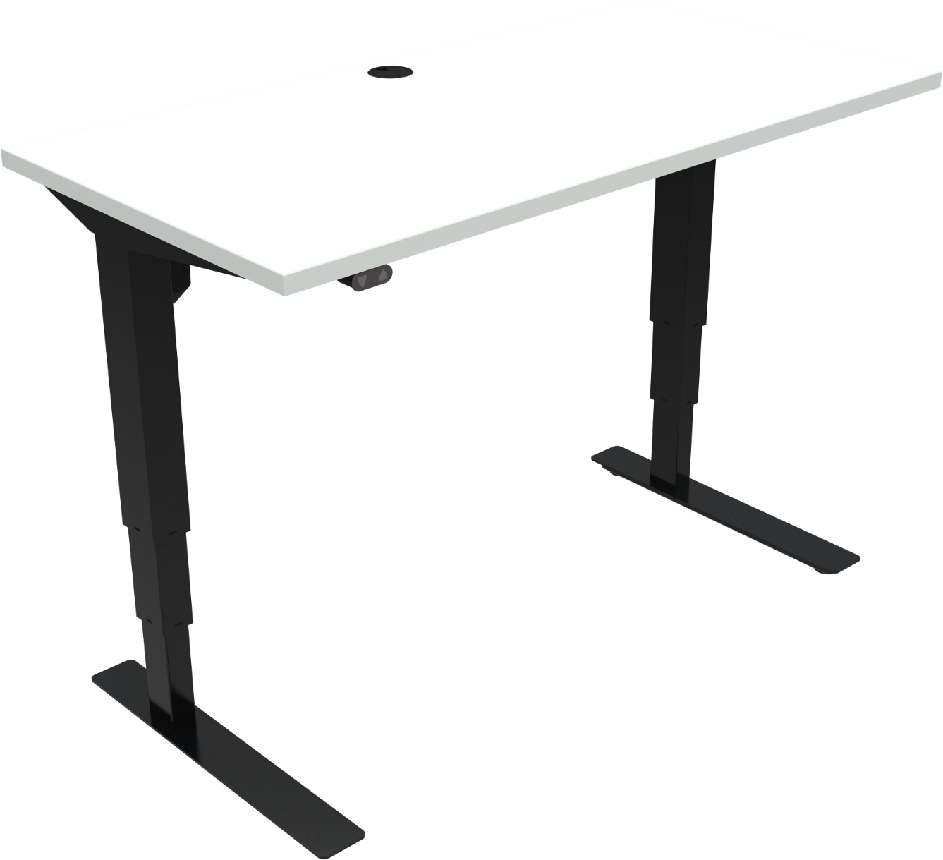 To-bens hæve-/sænkebord ZenNord VersaStand 120x60 cm hvid/sort justerbar 57 - 122 cm