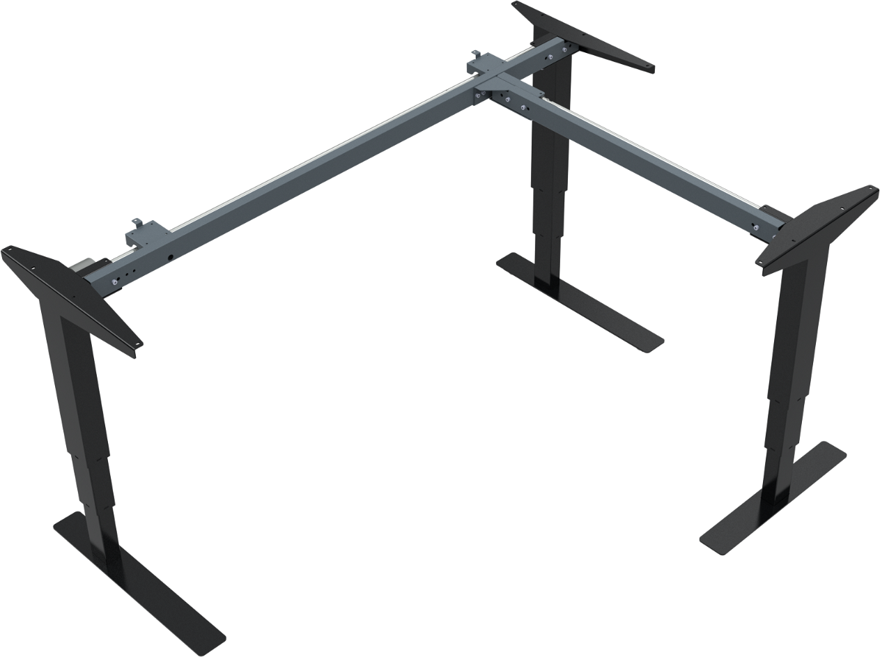 Hæve-/sænkestel ZenNord VersaStand 501-37 sort metalramme justerbar 57-122 cm ergonomisk kontorbordstel