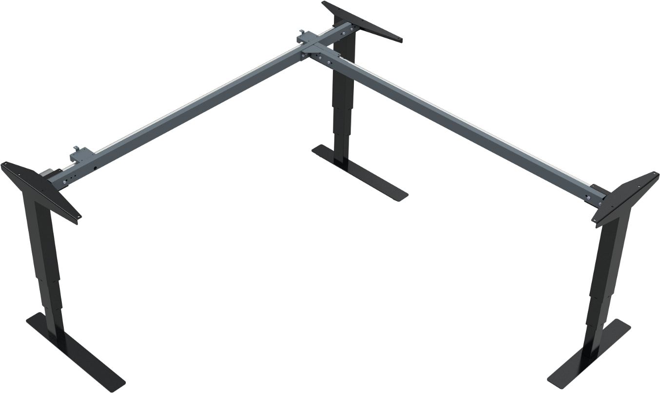 Hæve-/sænkestel ZenNord VersaStand 3-søjlet sort metal med elektrisk højdejustering 57-122 cm