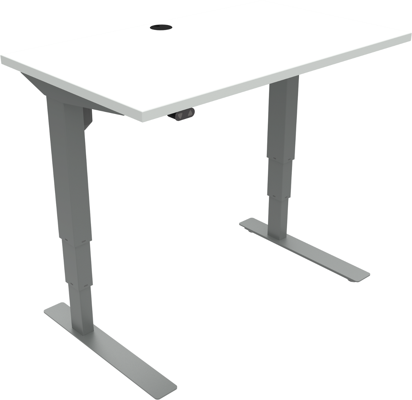 To-bens hæve-/sænkebord sidde-/ståbord ZenNord VersaStand H57-122 x 100x60 cm MFC hvid/sølv