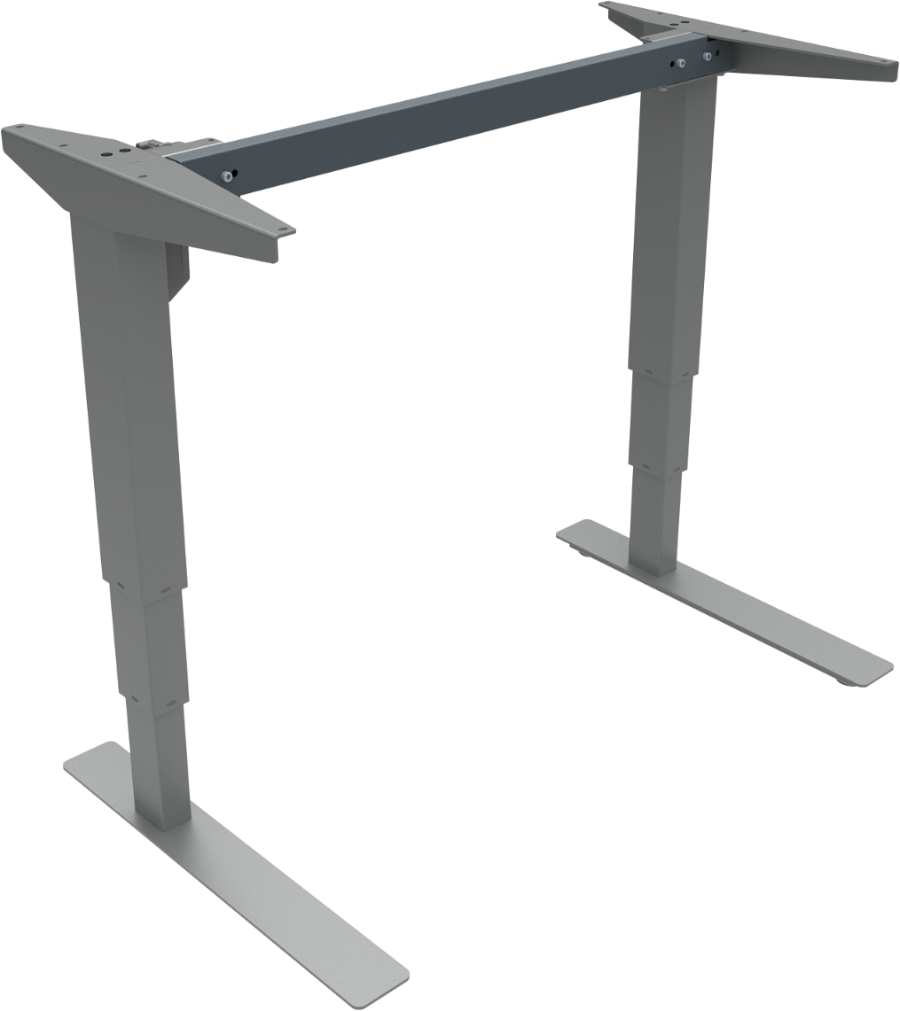 Hæve-/sænkestel ZenNord VersaStand, sølv, højdejusterbart 57-122 cm ergonomisk metalstel