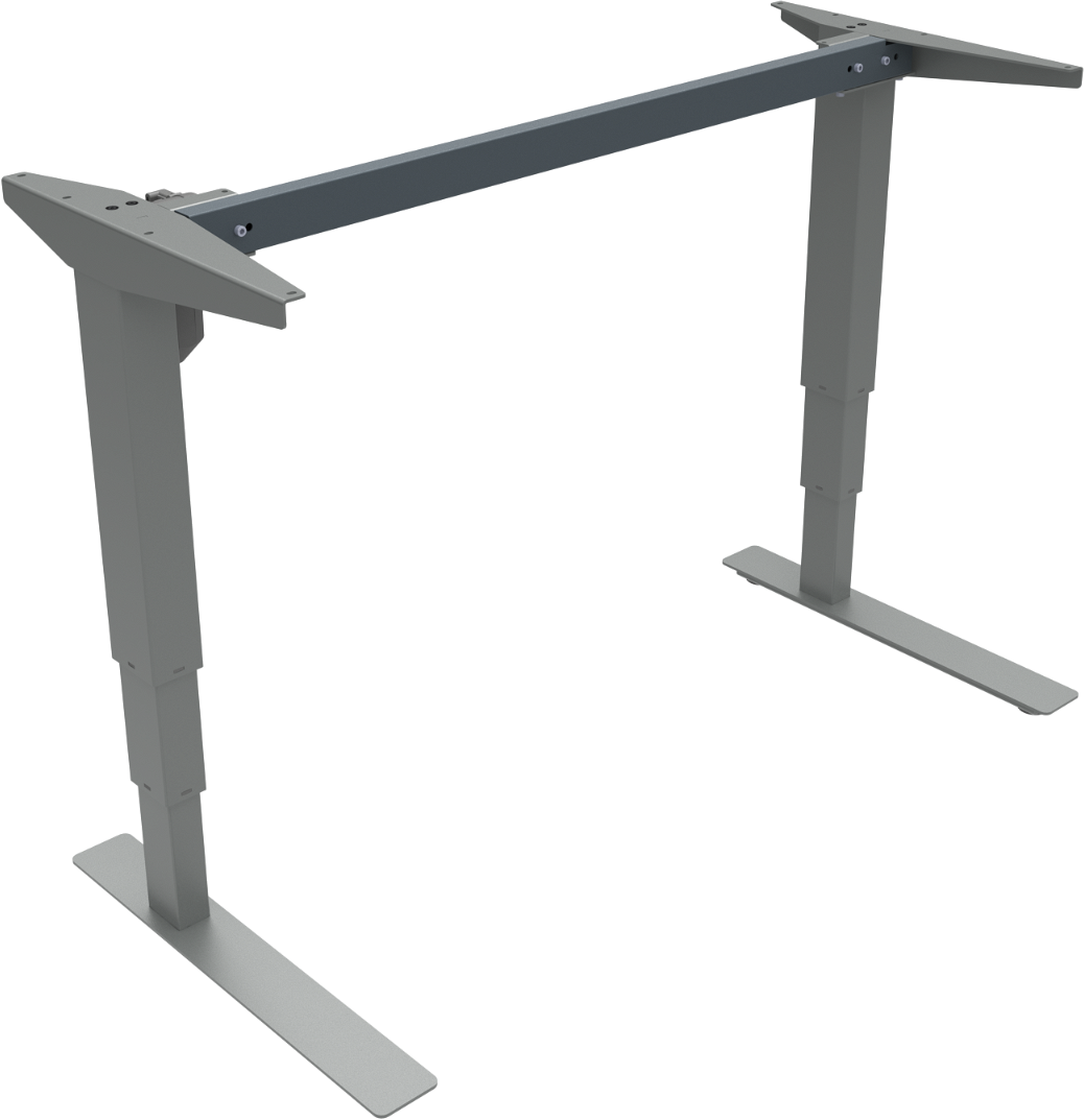 Hæve-/sænkestel ZenNord VersaStand sølv  -  justerbart skrivebordstel open frame-design 57-122 cm
