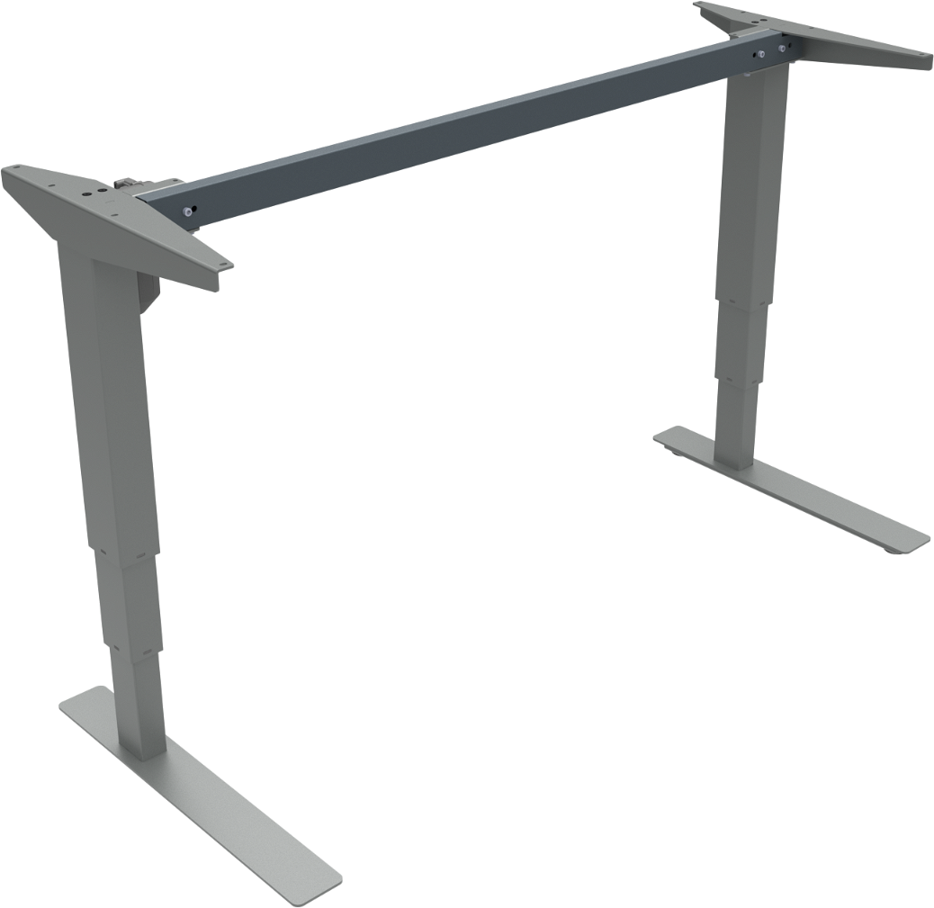 ZenNord VersaStand hæve-/sænkestel open frame sølv, justerbar højde 57-122 cm, robust metal