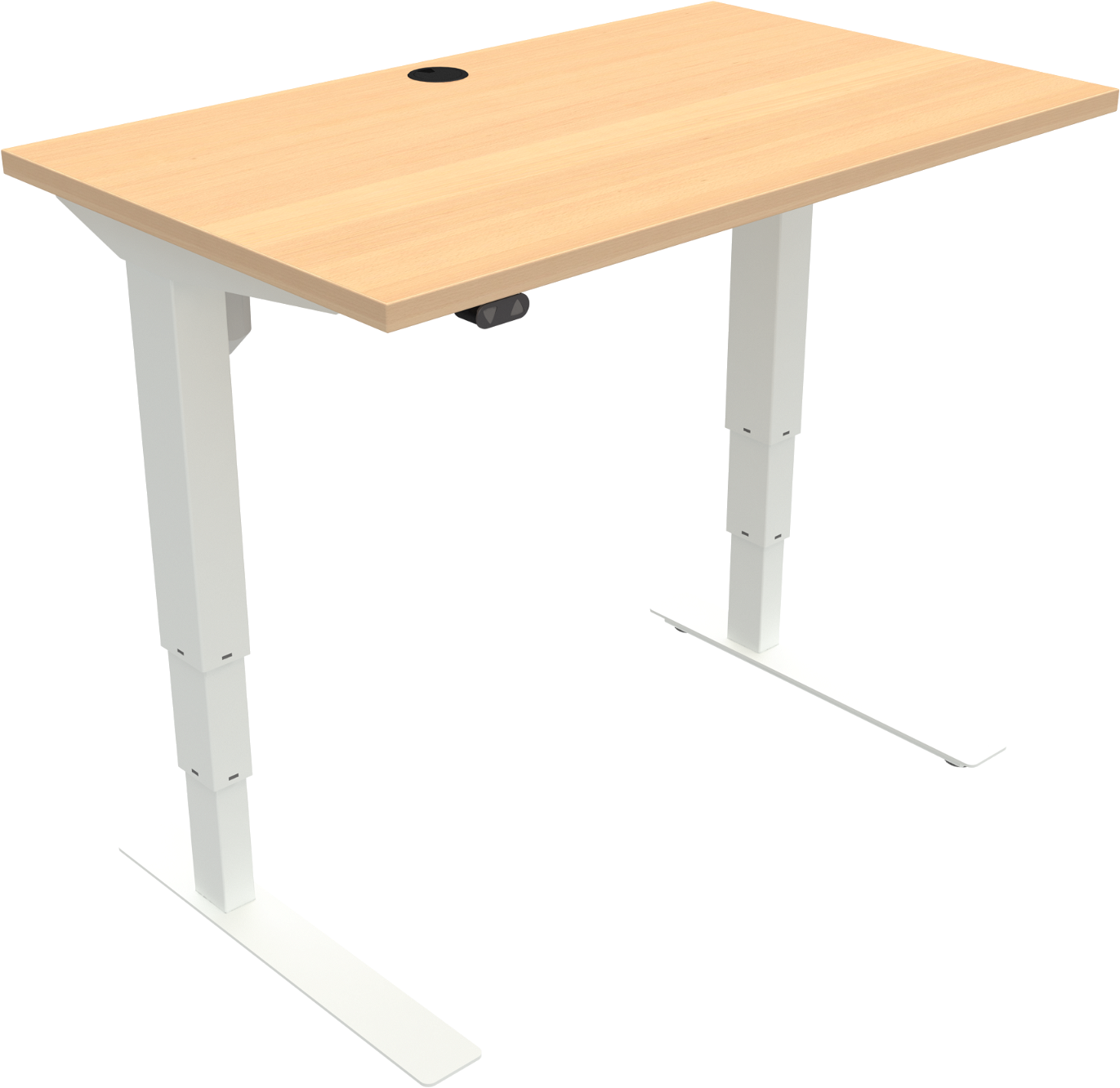 To-bens hæve-/sænkebord ZenNord VersaStand sit-stand skrivebord melaminbøg natur/hvid 100x60 cm H57-122 cm