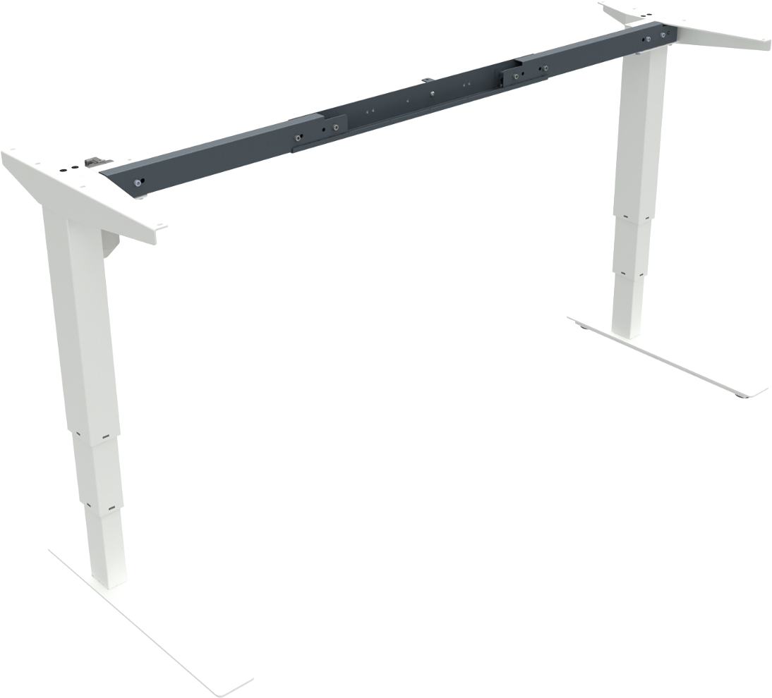 Hæve-/sænkestel ZenNord VersaStand åben ramme hvid justerbar længde 112 - 152 cm / højde 57 - 122 cm