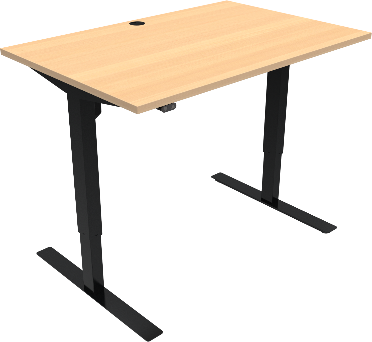 To-bens hæve-/sænkebord ZenNord UpDown ergonomisk firkantet bøg natur/sort