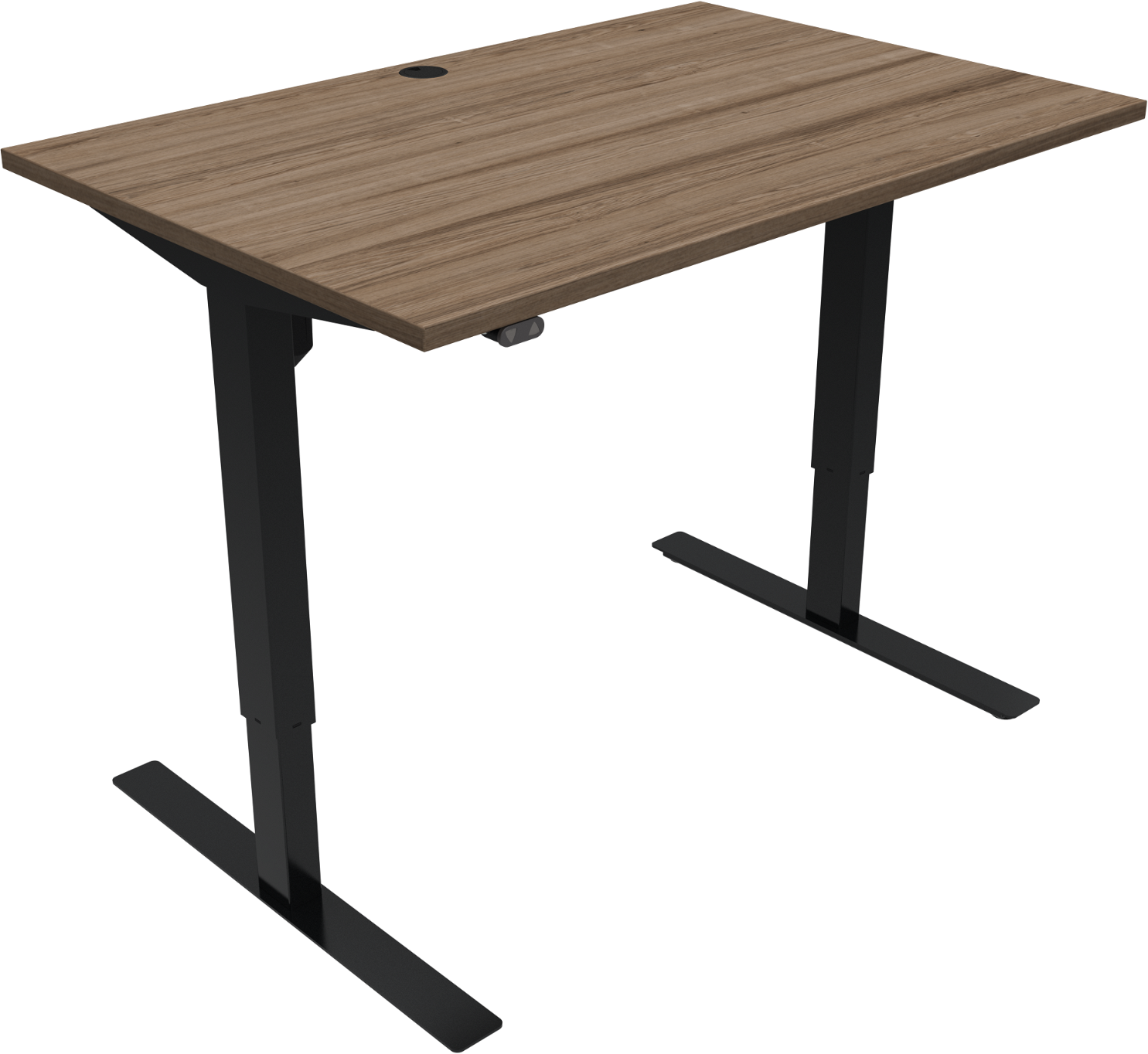 Hæve-/sænkebord ZenNord UpDown to-bens højde 68-118 cm 120x80 cm valnød med sort stel