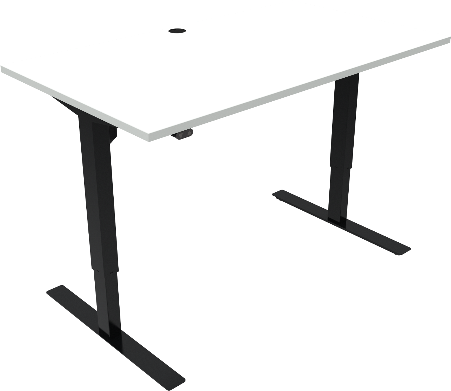 To-bens hæve-/sænkebord ZenNord UpDown i hvid/sort MFC 140x80 cm højdejustering 68-118 cm