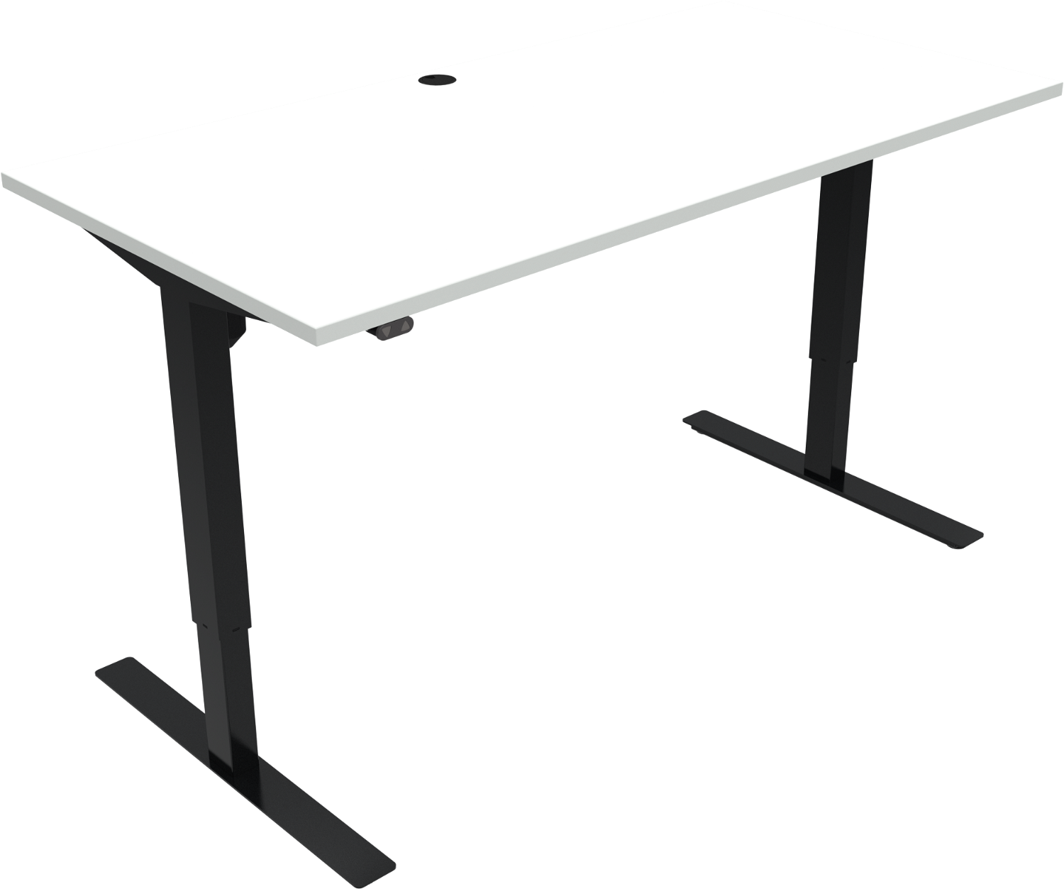 Elektrisk hæve-/sænkebord ZenNord UpDown to-bens 80Ã160 cm h68-118 cm MFC hvid/sort
