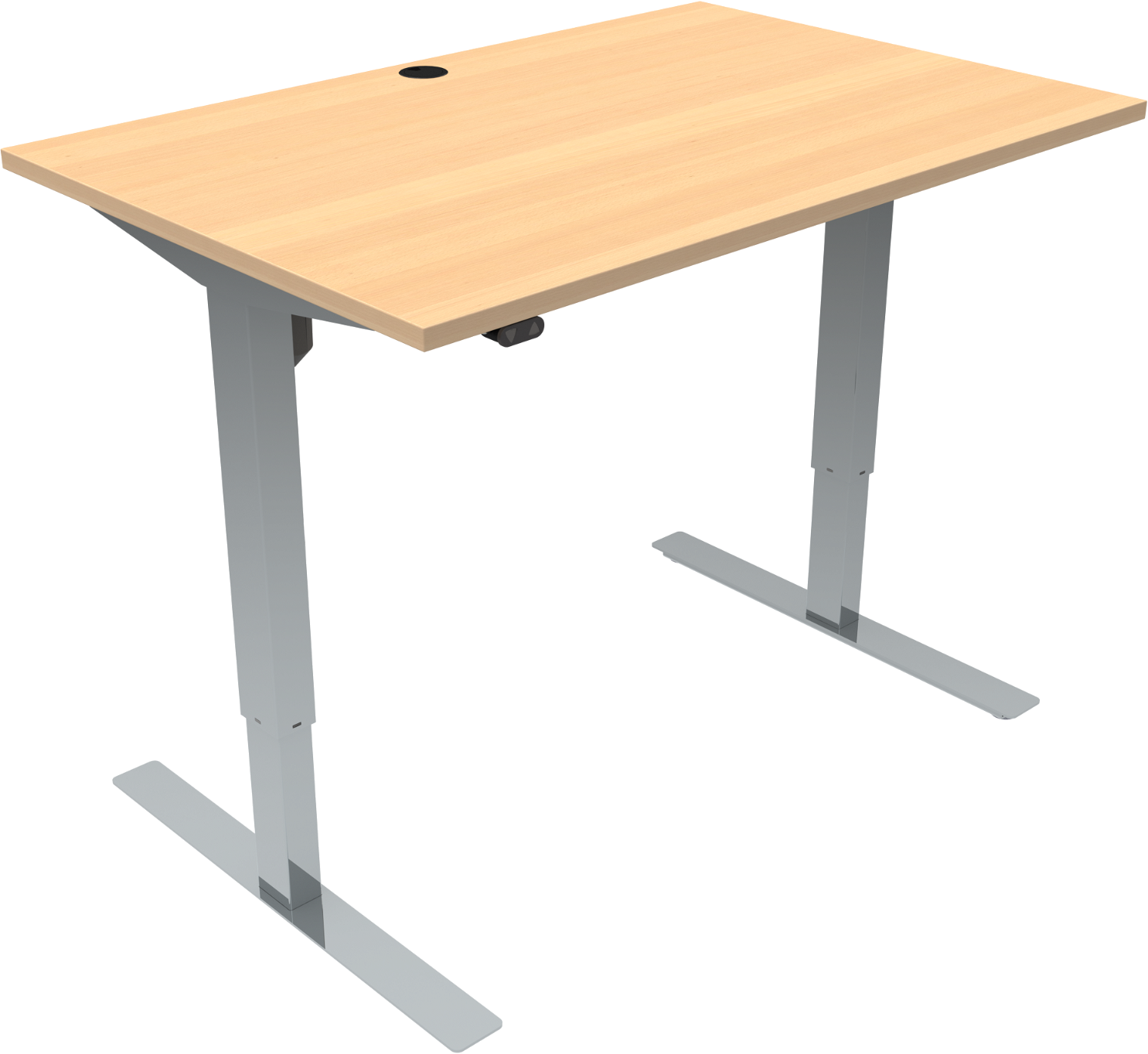 Hæve-/sænkebord ZenNord UpDown to-bens firkantet 120x80 cm natur/bøg krom