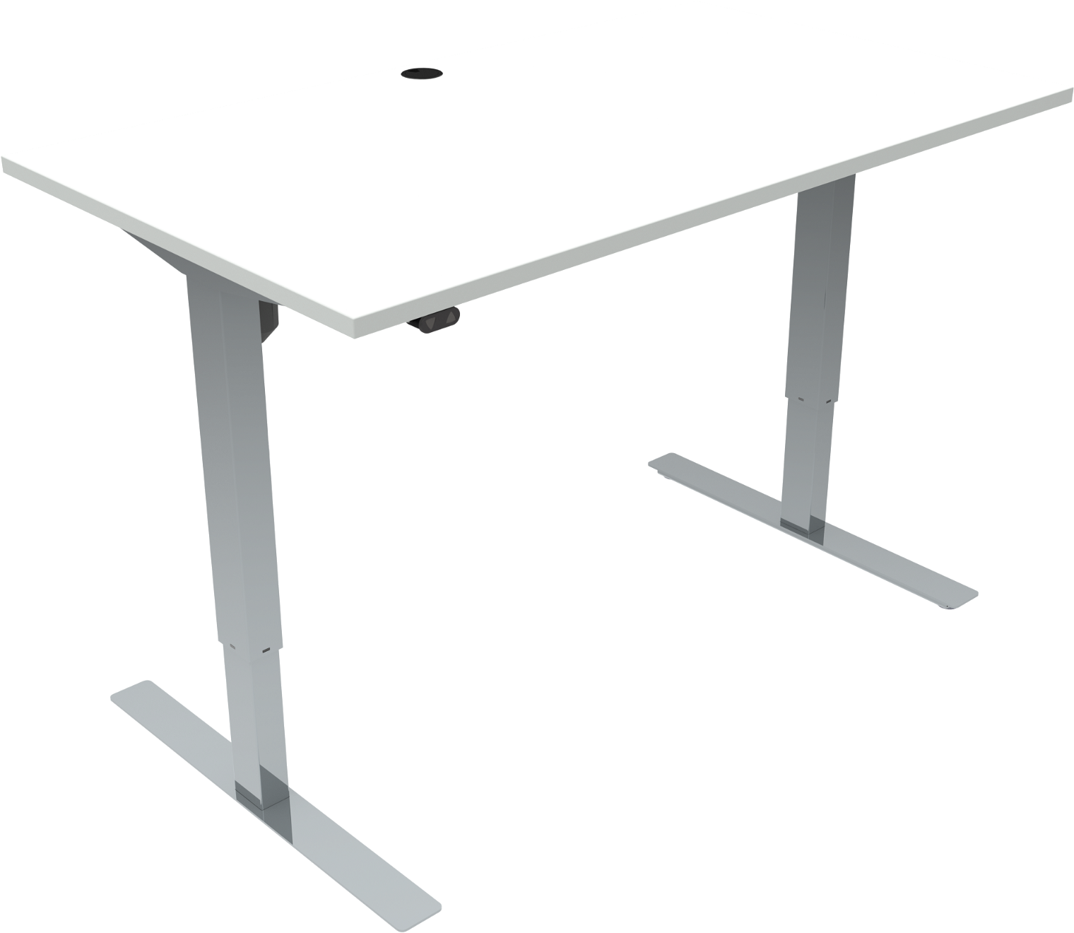 To-bens hæve-/sænkebord firkantet 140x80 cm ZenNord UpDown hvid/krom MFC højdejusterbart 68-118 cm