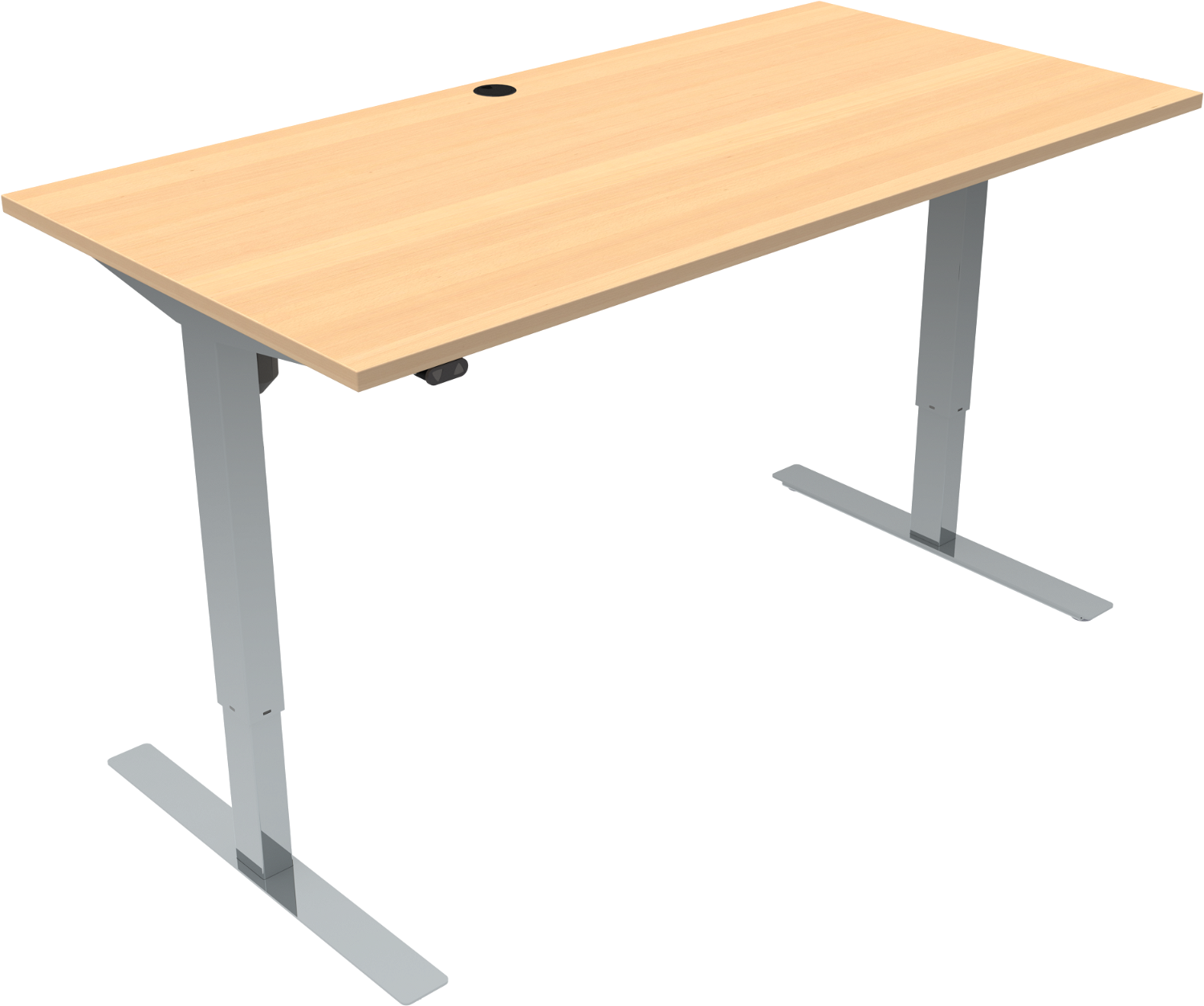 To-bens hæve-/sænkebord ZenNord UpDown firkantet natur/krom 160x80 cm højde 68-118 cm