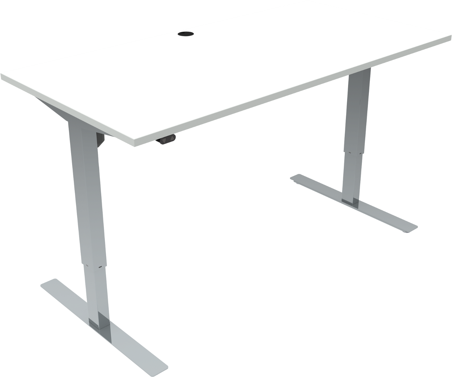 To-bens hæve-/sænkebord ZenNord UpDown hvid melamin/krom 160x80 cm H68-118 cm