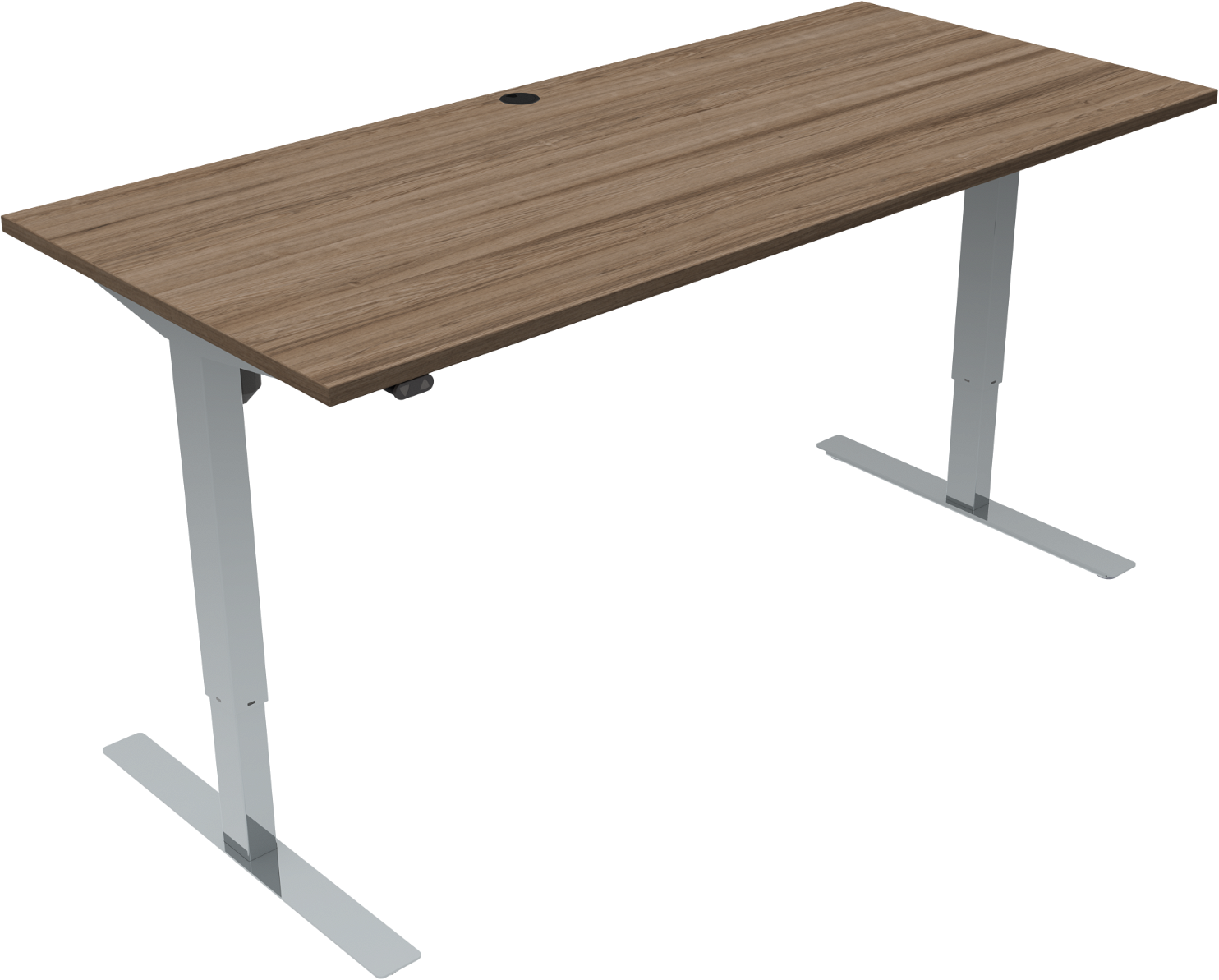 To-bens hæve-sænkebord ZenNord UpDown firkantet valnød/krom 180x80 cm ergonomisk sit-stand bord