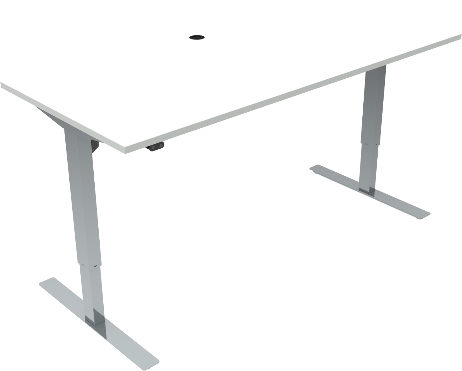 To-bens hæve-/sænkebord firkantet ZenNord UpDown sit-stand bord hvid/krom 180Ã80 cm