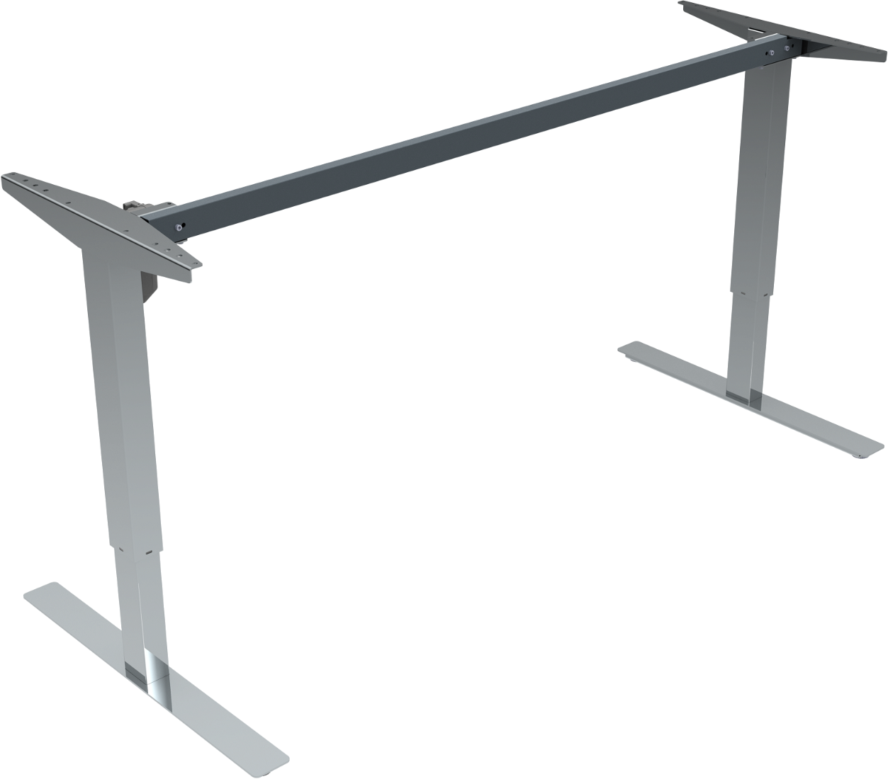 Hæve-/sænkestel ZenNord UpDown  -  krom metal, justerbar 68-118 cm, robust ergonomisk kontorbordstel