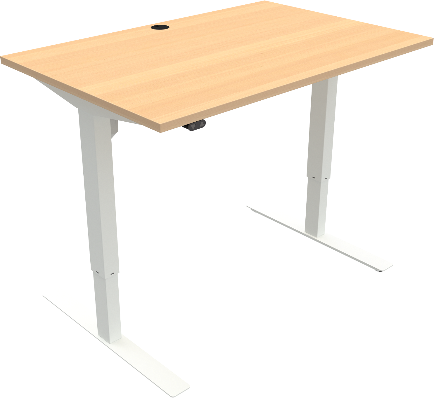 Hæve-/sænkebord to-bens firkantet ZenNord UpDown natur/hvid 68-118 cm højde 120x80 cm