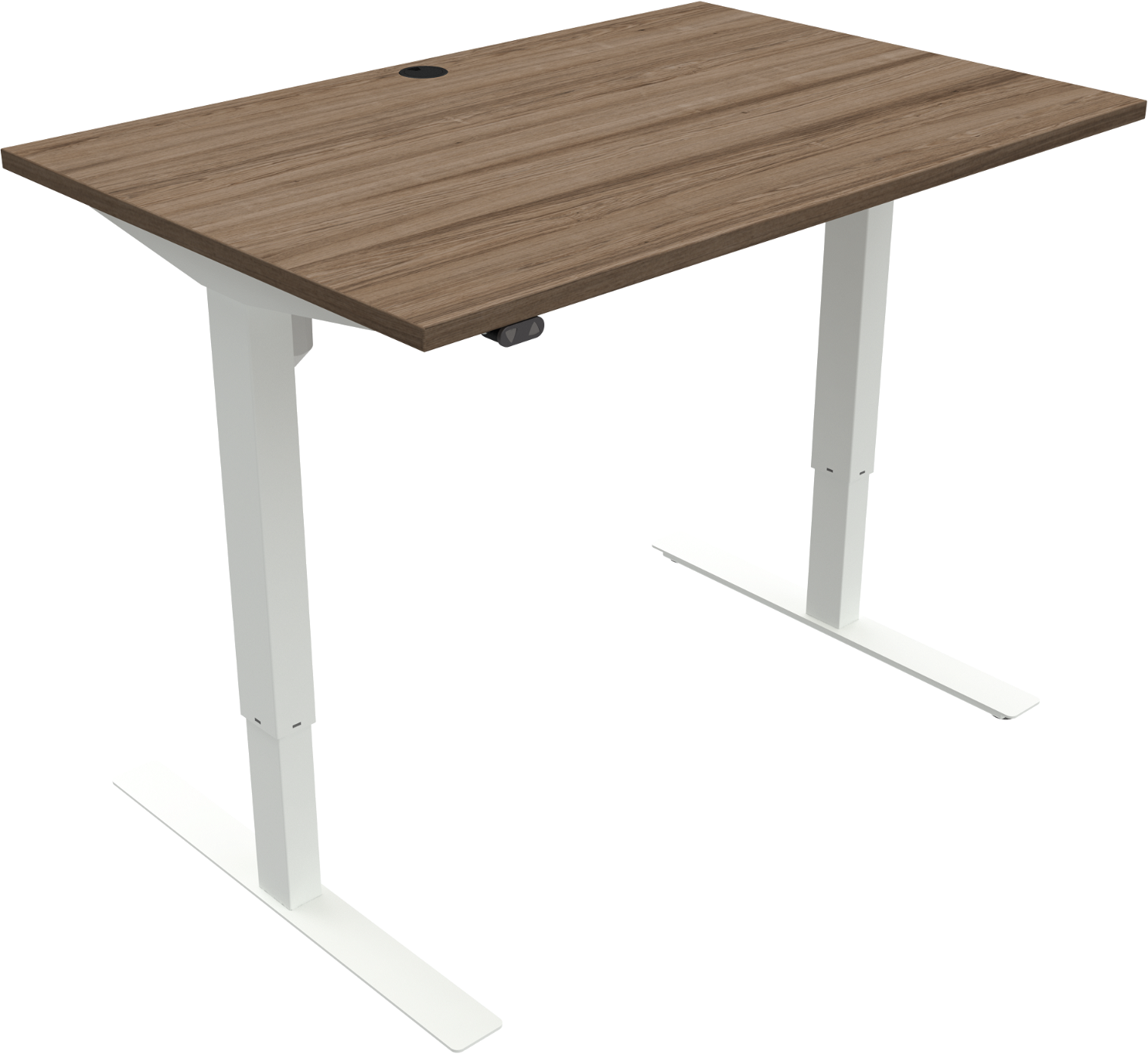 To-bens hæve-/sænkebord ZenNord UpDown firkantet skrivebord 120 x 80 cm mørk natur/hvid