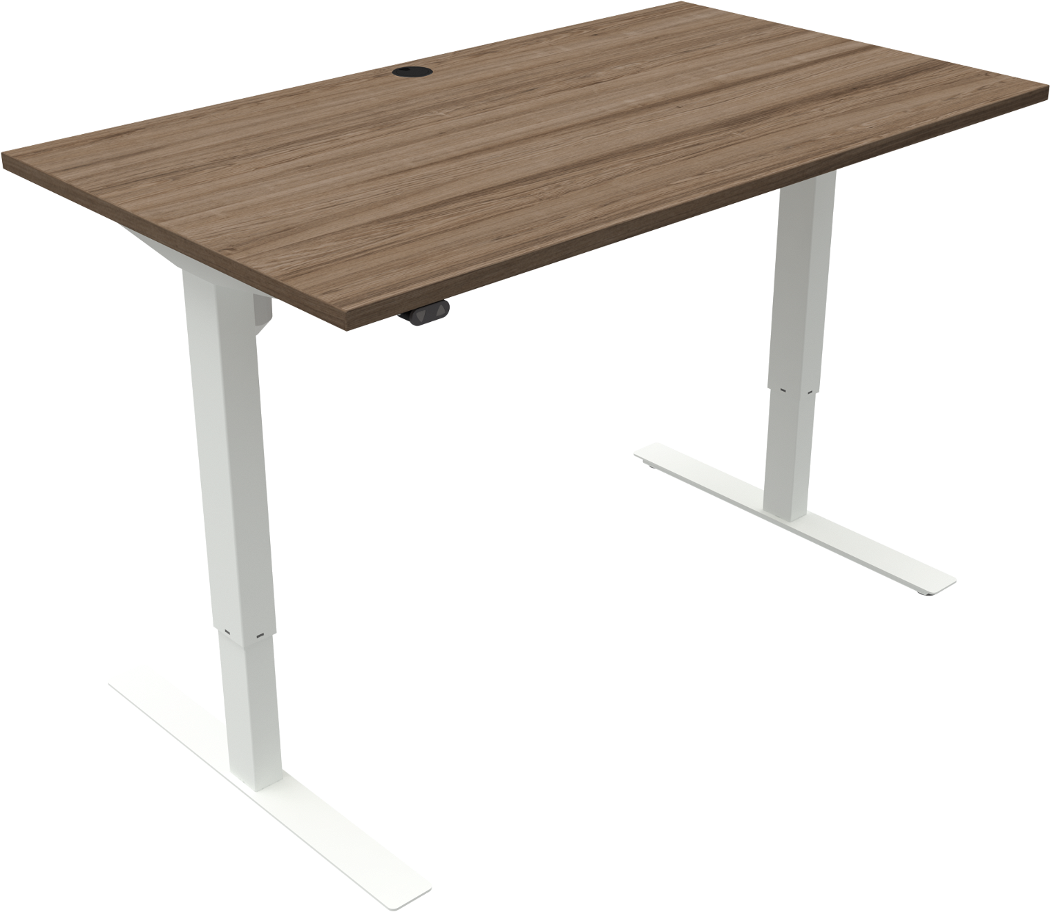 To-bens firkantet hæve-/sænkebord ZenNord UpDown valnød/hvid 68 - 118x80x140 cm