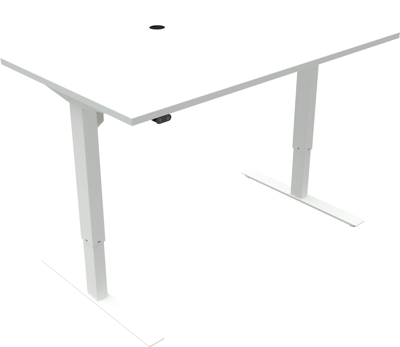 To-bens hæve-/sænkebord ZenNord UpDown sidde-ståbord hvid 140Ã80 cm højdejusterbart 68-118 cm