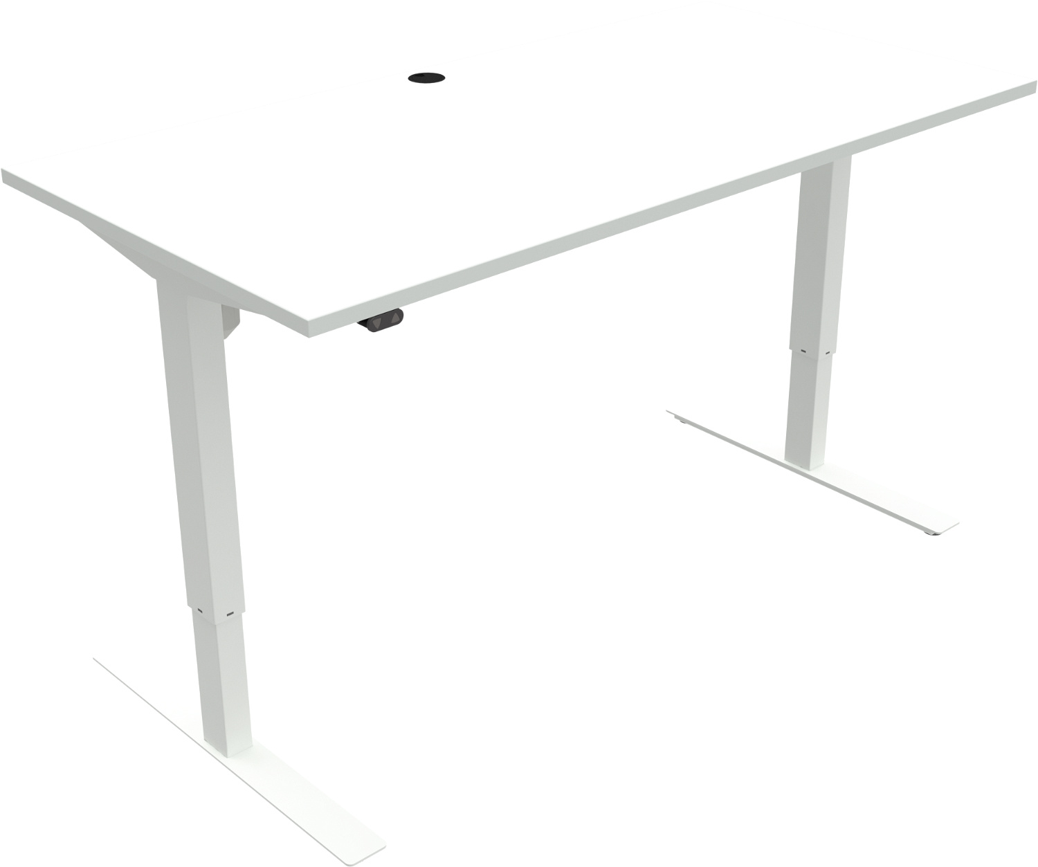 To-bens hæve-/sænkebord ZenNord UpDown firkantet 160x80 cm hvid laminat højde 68-118 cm