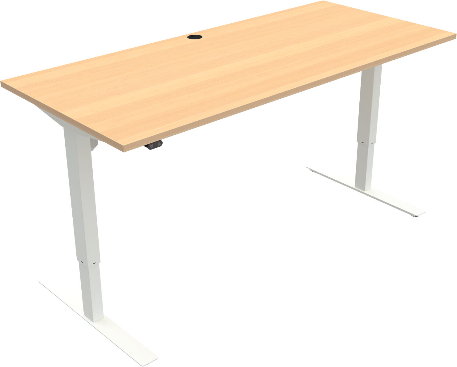To-bens hæve-/sænkebord løfte-/sænkebord ZenNord UpDown firkantet 180x80 cm natur/hvid