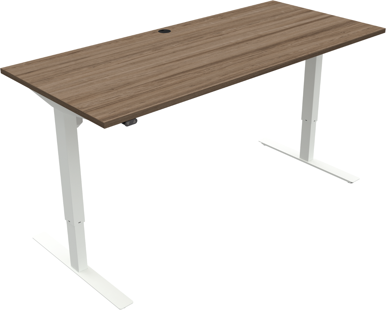 Hæve-/sænkebord ZenNord UpDown to-bens ståbord 180x80 cm valnød melamin mørk natur/hvid
