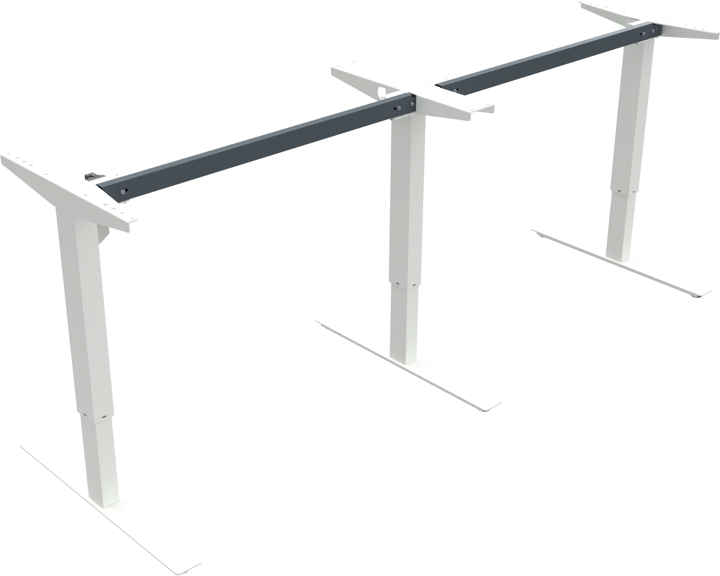 Hæve-/sænkestel ZenNord UpDown i hvidt metal  -  ergonomisk højdejustering 68-118 cm