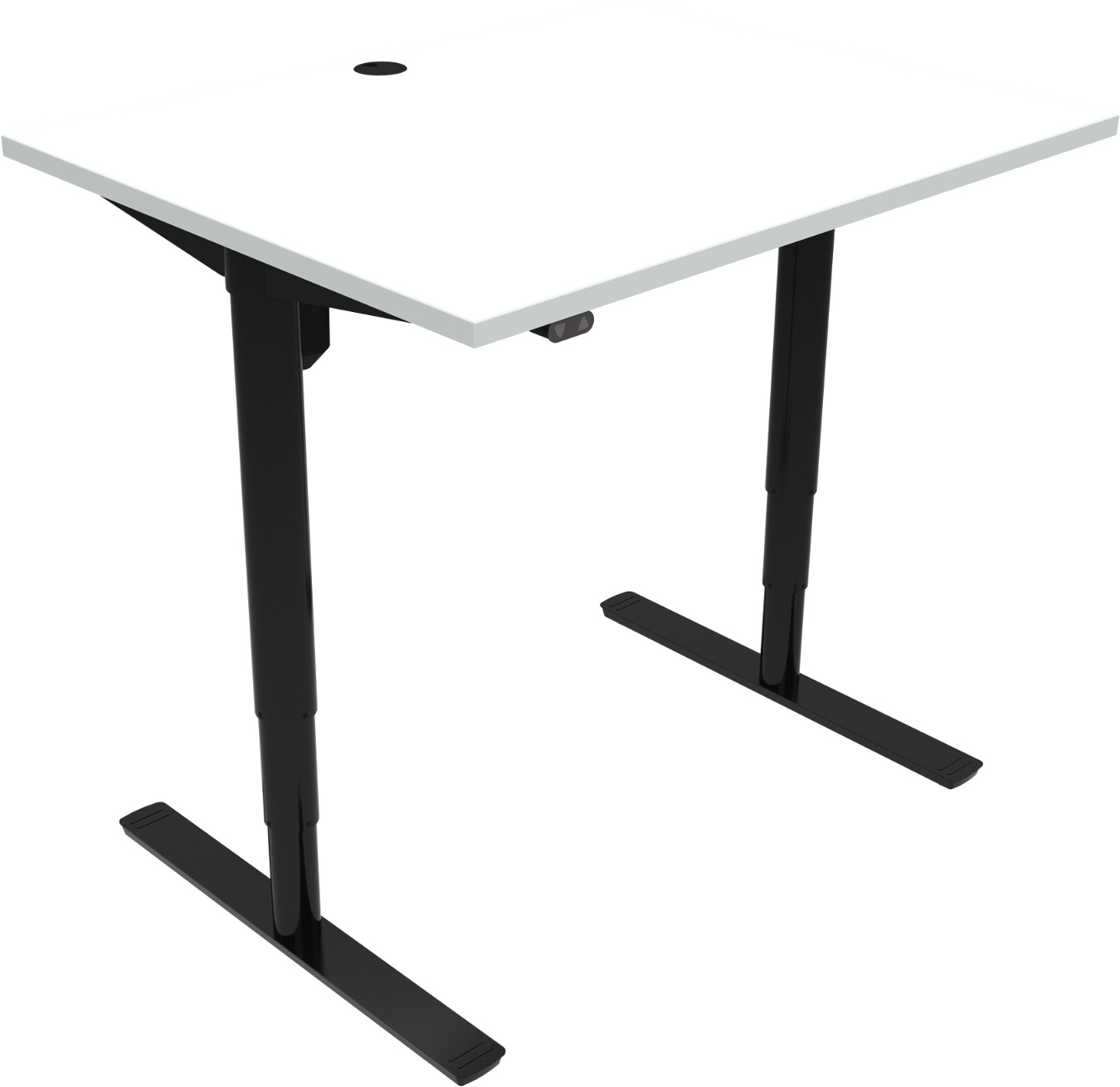 To-bens hæve-/sænkebord ZenNord ComfortZone 501-49 firkantet 100x80 cm højde justérbar 65-125 cm hvid/sort