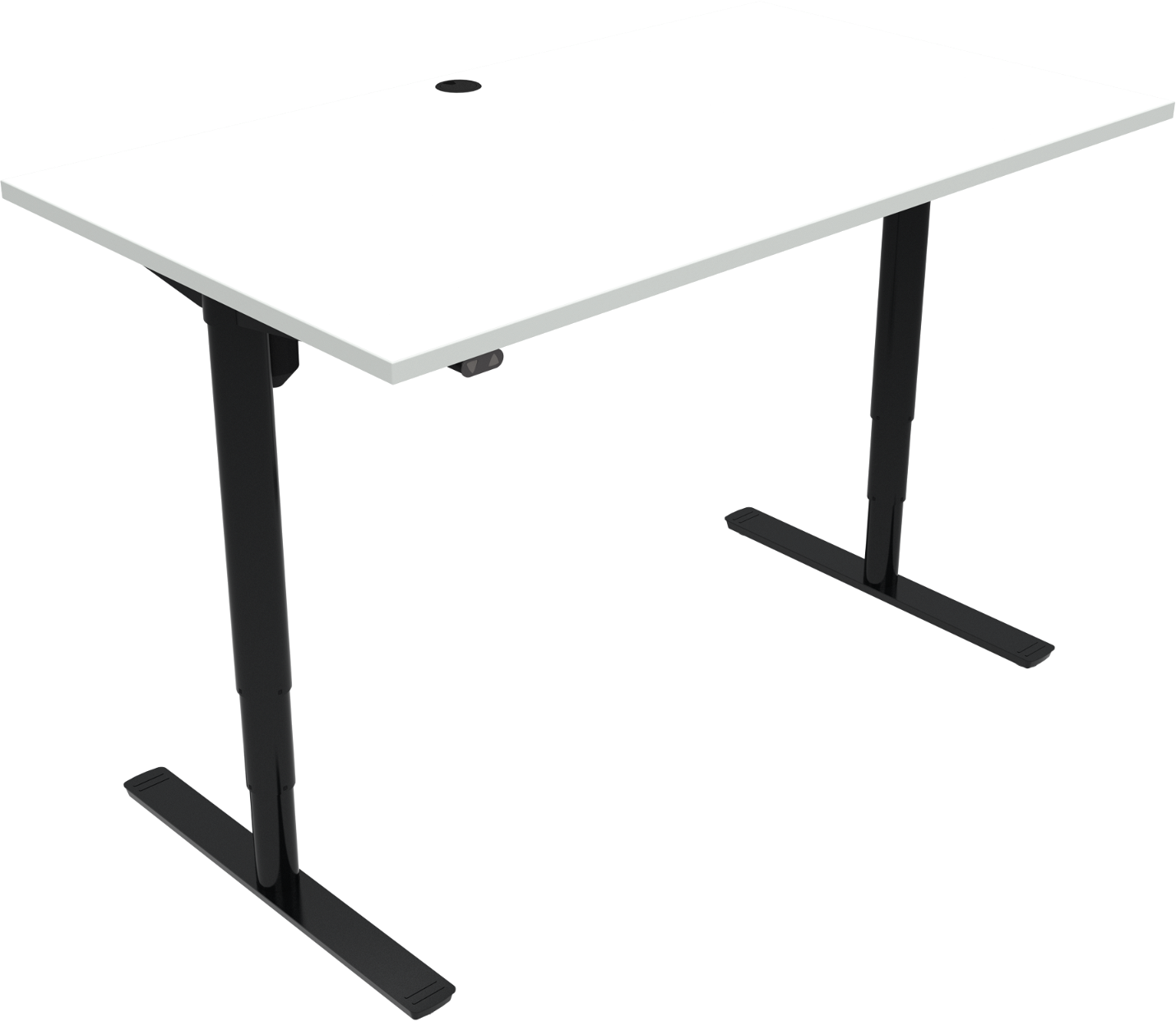 To-bens firkantet hæve-/sænkebord ZenNord ComfortZone ergonomisk skrivebord hvid/sort 140x80 cm