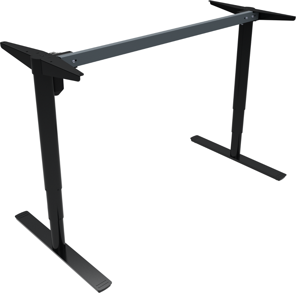 Hæve-/sænkestel ZenNord ComfortZone sort metal H65-125 cm  -  ergonomisk justerbart bordstel
