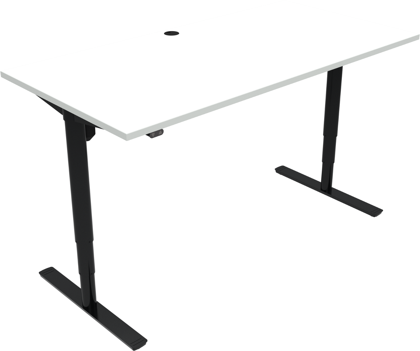 To-bens hæve-/sænkebord ZenNord ComfortZone højdejusterbar 65-125 cm 160x80 cm hvid/sort