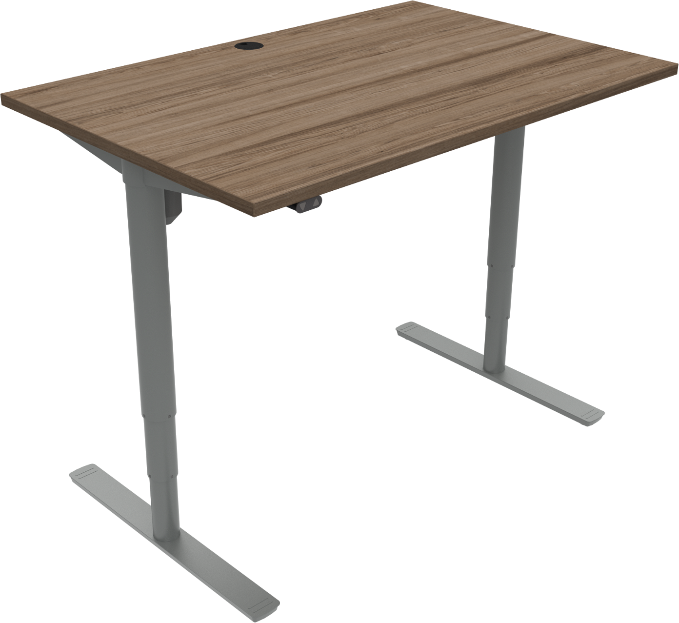To-bens hæve-/sænkebord ZenNord ComfortZone 120x80 cm mørk valnød melamin sølvben