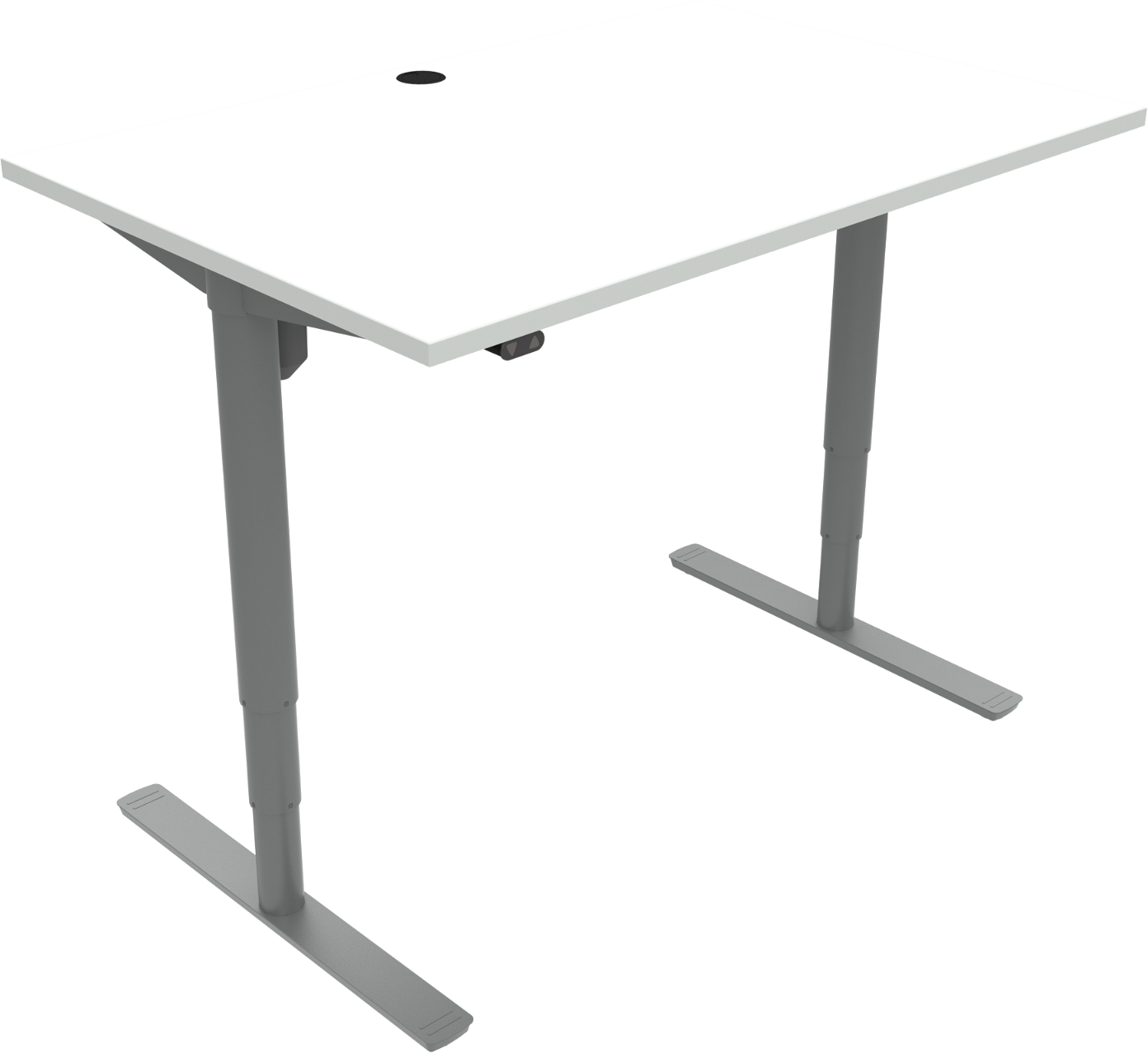 Hæve-/sænkebord ZenNord ComfortZone to-bens firkantet skrivebord hvid/sølv 120x80 cm justerbart 65-125 cm