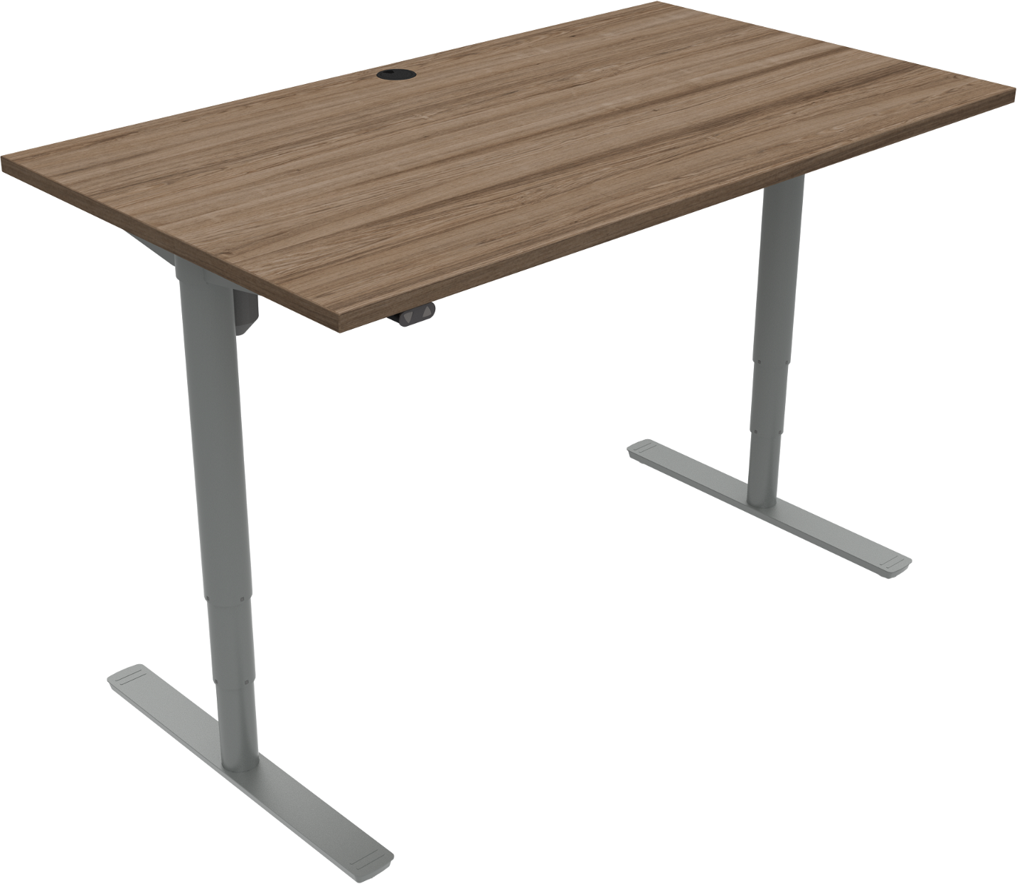 To-bens hæve-/sænkebord ZenNord ComfortZone 501-49 140x80 cm højdejusterbart 65-125 cm mørk valnød/sølv