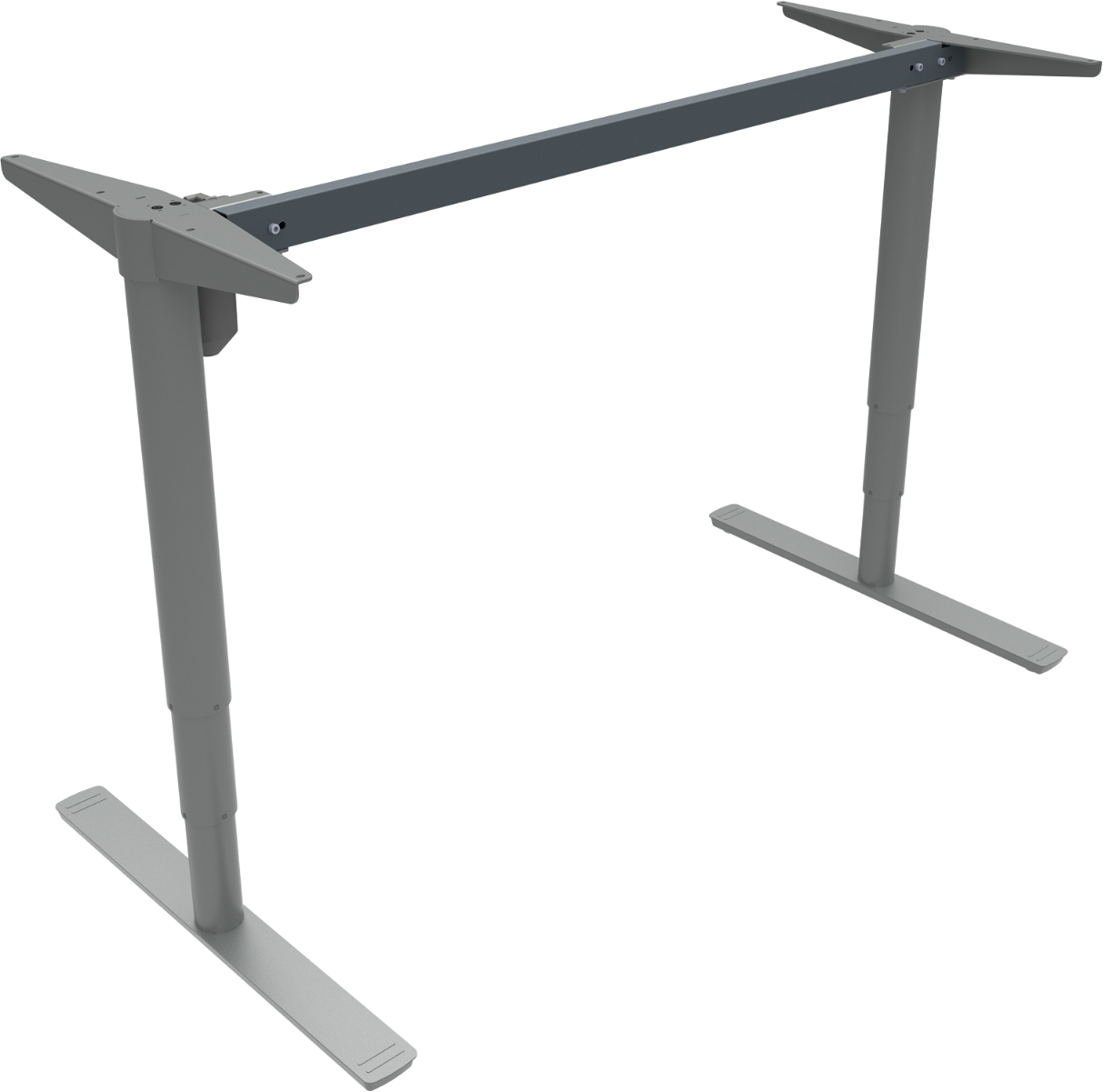Hæve-/sænkestel ZenNord ComfortZone 501-49 sølv, justerbart metal bordstel 129Ã68 cm, højde 65-125 cm