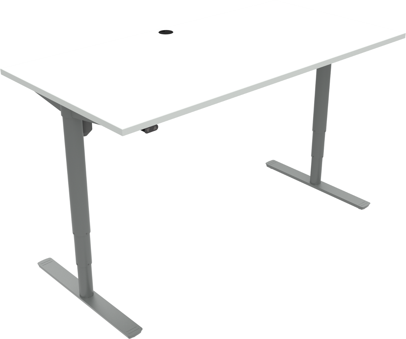To-bens hæve-/sænkebord ZenNord ComfortZone 501-49 firkantet 160x80x65-125 cm hvid/sølv