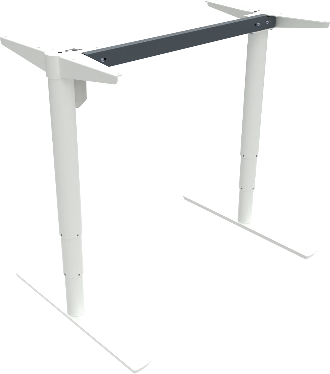 Hæve-/sænkestel til skrivebord ZenNord ComfortZone hvidt metal justerbar højde 65-125 cm