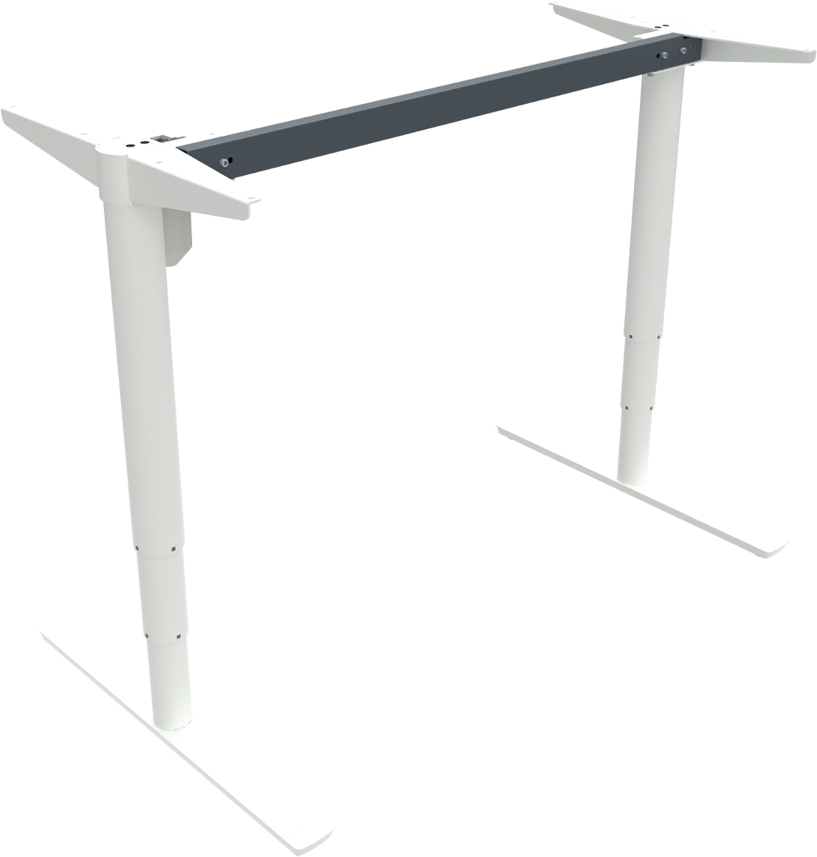 Hæve-/sænkestel ZenNord ComfortZone hvidt metal 65-125 cm justerbar ergonomisk bordstel