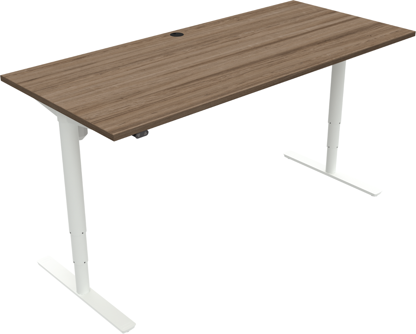 Hæve-/sænkebord ZenNord ComfortZone 180x80 cm mørk valnød/hvid sidde-/ståbord justerbar 65-125 cm