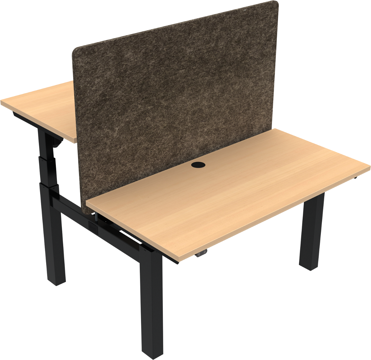 Dobbelt hæve-/sænkebord ZenNord OmniLift justerbart 65-125 cm skrivebord 120x60 cm bøg natur/sort