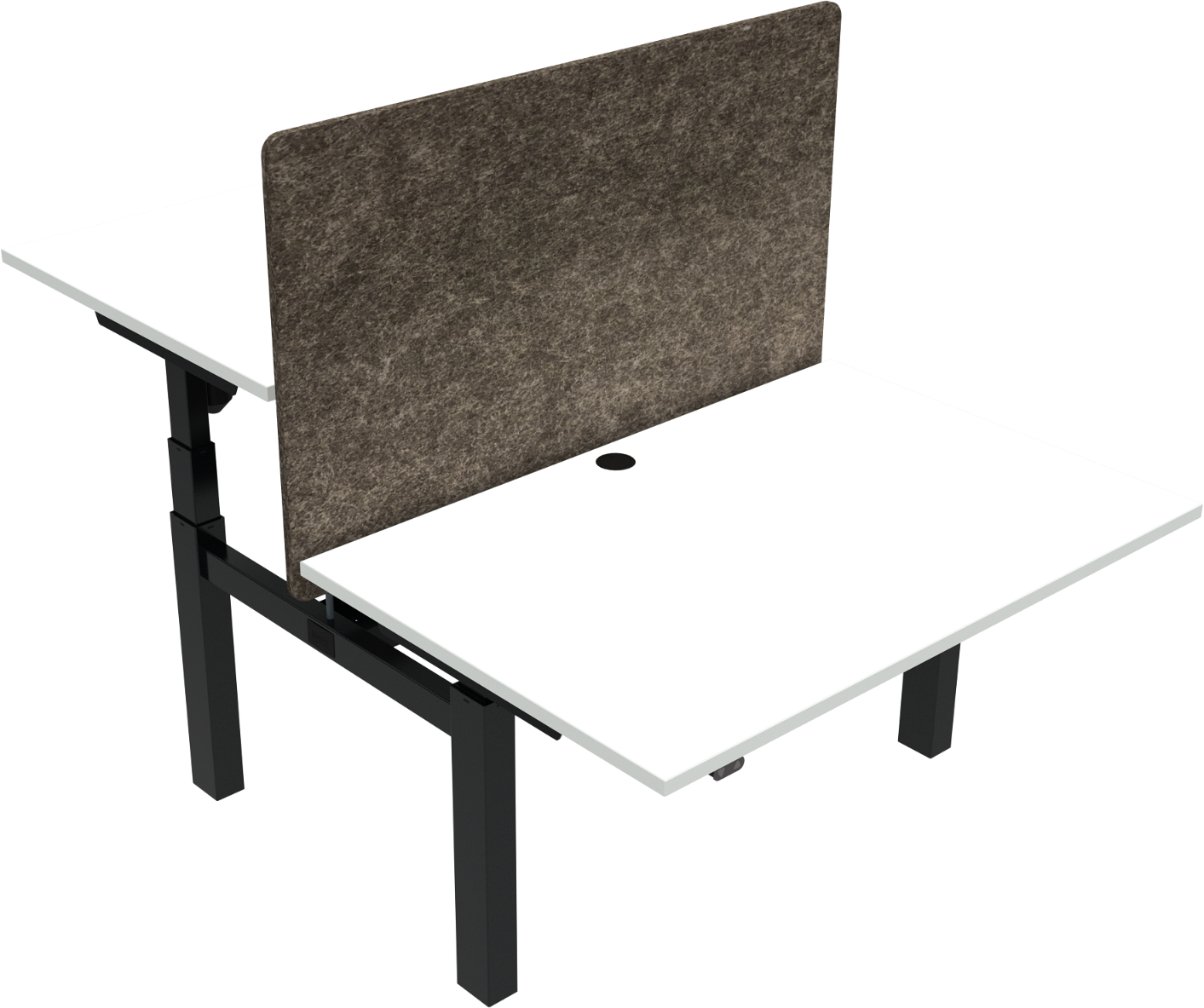 Dobbelt hæve-/sænkebord ZenNord OmniLift hvid/sort 65-125 cm højdejusterbart ergonomisk med kabelstyring