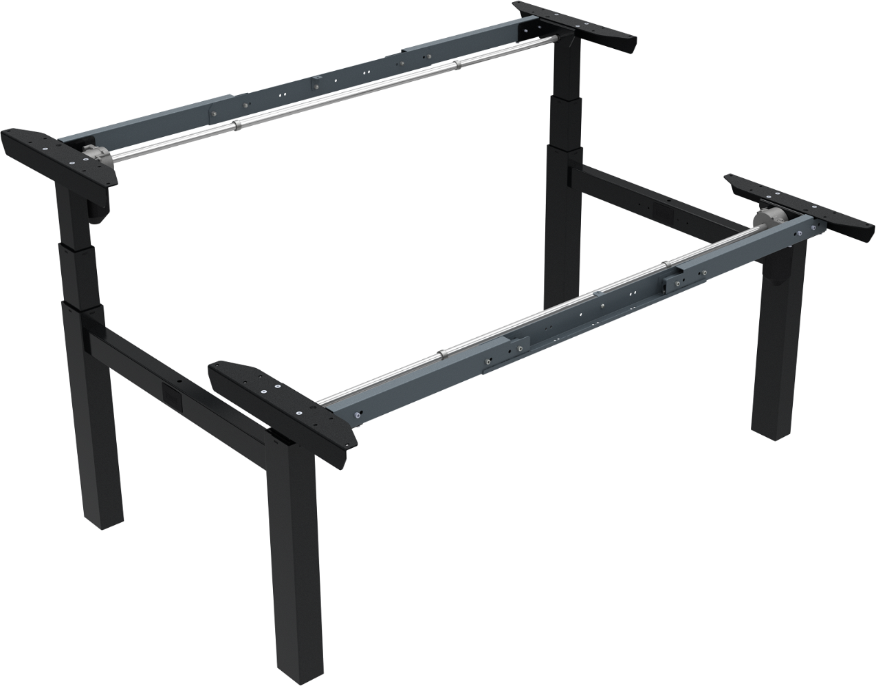 Hæve/sænkestel ZenNord OmniLift dobbeltbord sort 65-125 cm højde 112-152 cm længde kabelbakke