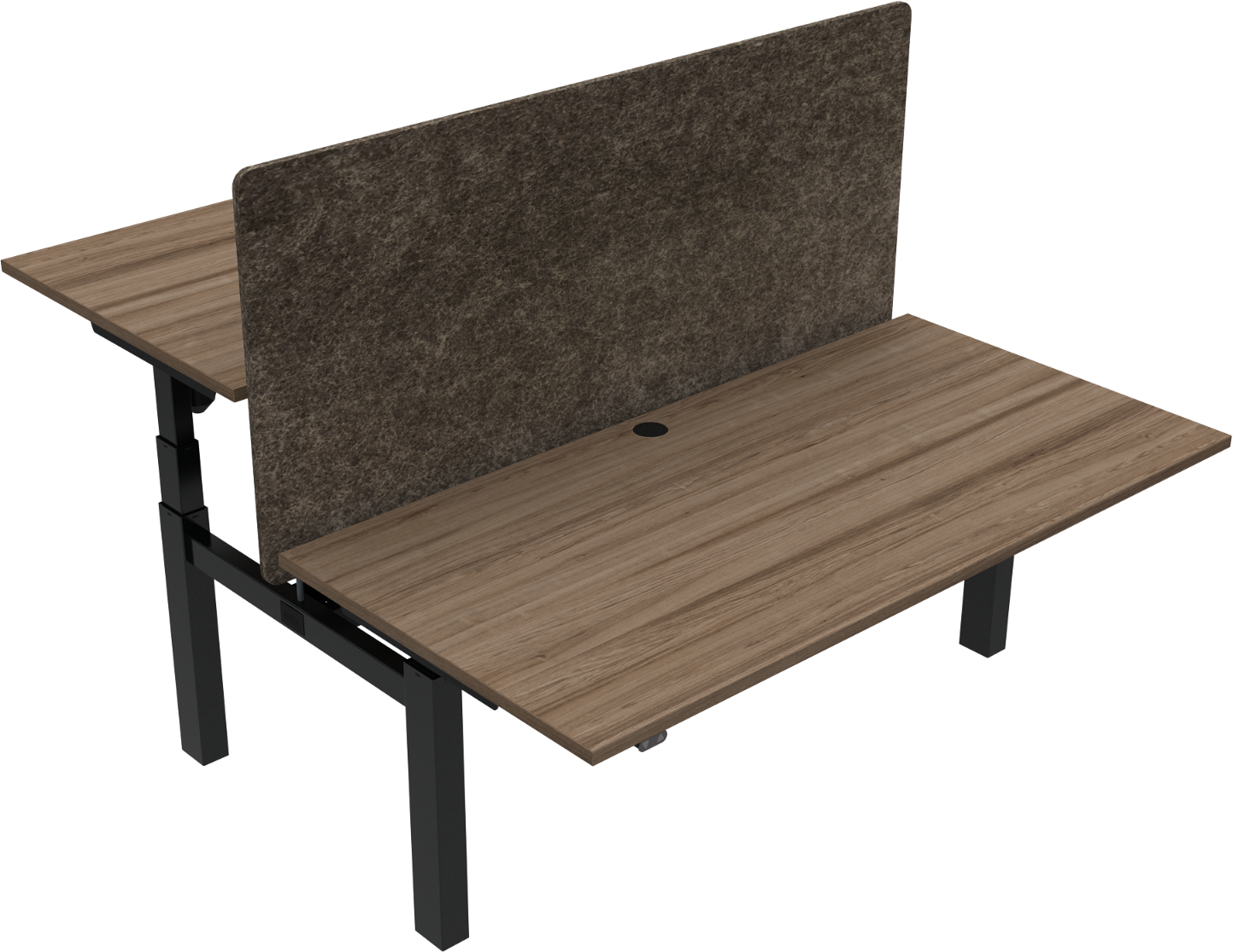 To-bens hæve-/sænkebord ZenNord OmniLift 501-88 firkantet 160x80 cm valnød melamin 65-125 cm højde
