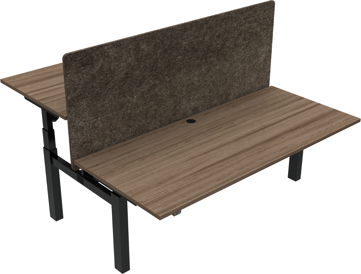 2-bens hæve-/sænkebord sidde-/ståbord ZenNord OmniLift 180x80 cm valnød mørk